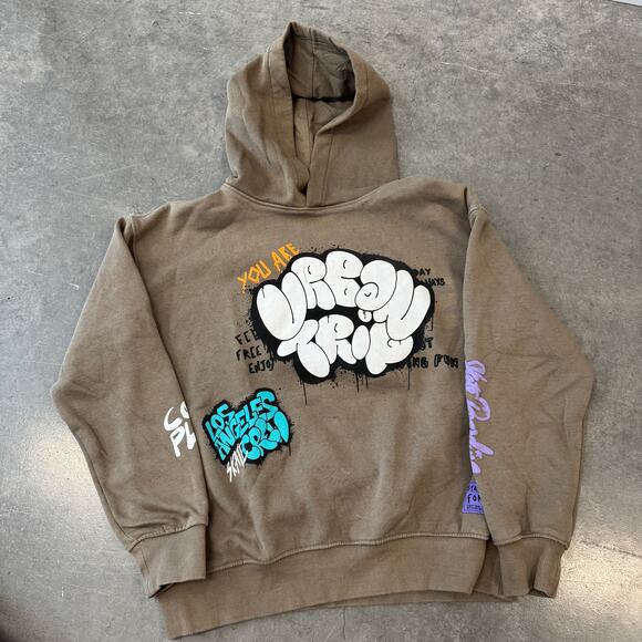 Denim & Flower Other - Vintage Y2K Urban Trip Graffiti Denim & Flower Tan Oversize Grunge Youth 11/12